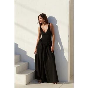 Delfi Collective Isadora Black Maxi Gown Formal Elegant Evening Dress M